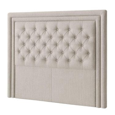 Imagem de Cabeceira Cama Box Casal 140 Cm Elegance Linho Cru - Nexta Casa