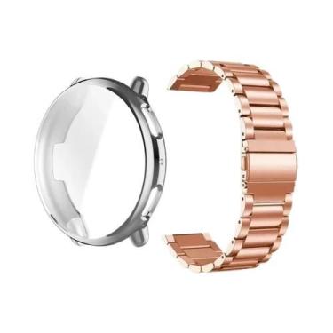 Imagem de Pulseira De Aço Inoxidável Amazfit Active 2 Com Protetor De Tela TPU A