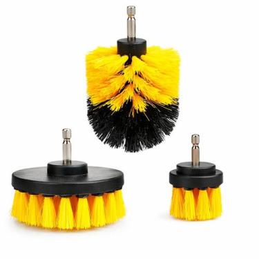 Imagem de Kit Escova para Furadeira Limpeza de Piso Banheiro e Carpete - Time Ve