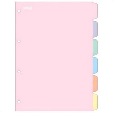 Imagem de DIVISORIA PARA FICHARIO PASTEL COM 6 UNIDADES - TILIBRA