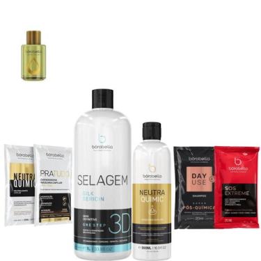 Imagem de Borabella Kit Selagem 3D 1L + NeutraQuimic + Argan + Sachês