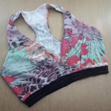 Imagem de Top Nadador sem Bojo Estampado Cor:Elástico Preto/EstampVarTamanho:G -