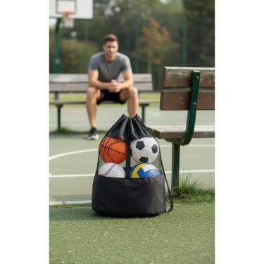 Imagem de Saco De Bolas Ajustável Preto - Transporte Fácil 8 Bolas - Congratulat