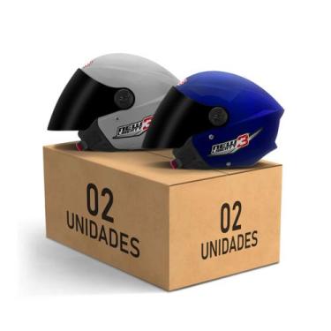 Imagem de Kit 2 Capacetes New Liberty 3 Aberto Viseira Fumê Pro Tork Masculino F