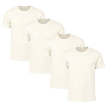 Imagem de Kit 4 Camisetas Masculina Lisa Básica 100% Algodão-Masculino