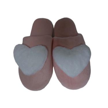 Imagem de Pantufa Feminina Aberta Coração Rosa Basic+ Nº 37/38