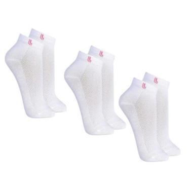 Imagem de Kit 3 Pares De Meias Lupo Cano Curto Sport Algodão Feminino, Branco, P