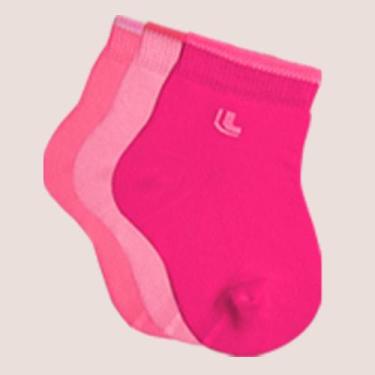 Imagem de Kit Com 3 Pares Meias Baby Lupo Bebe Lisa Infantil Original, M - 20 a 