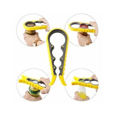 Imagem de Abridor de Tampas Potes Adaptável Universal Conserva Amarelo