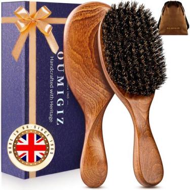 Imagem de Escova de Cabelo Oumigiz com Cerdas de Javali e Cabo de Madeira Feita 