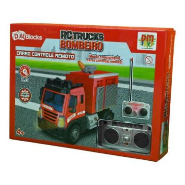 Imagem de Blocos de Montar Caminhão de Bombeiro Controle Remoto DM Blocks RC Tru