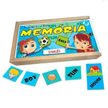 Imagem de Jogo da memória inglês em madeira - simque - 396, U