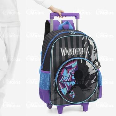 Imagem de Mochila Carrinho Escolar Com Alça Família Addams Wandinha - LUXCEL, Pr
