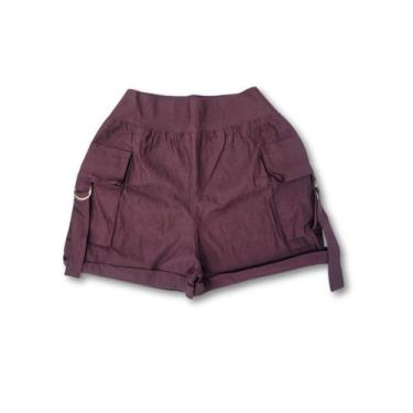 Imagem de Shorts Plus Size Feminino Cargo Bolso Barra Dobrada 0515 - Bellucy Mod
