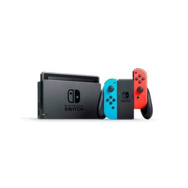 Imagem de Controle Joystick Sem Fio Nintendo Switch Joy-con Azul e Vermelho Neon