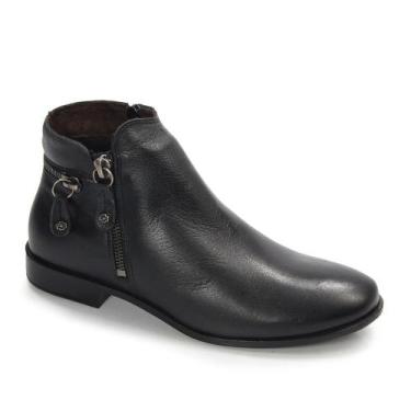 Imagem de Bota perlatto feminina luna c/ziper em couro lun002, Preto, 37