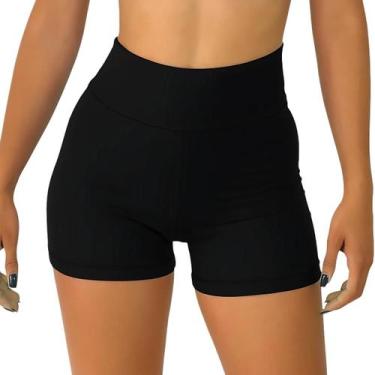 Imagem de Short Feminino Academia Sem Bolso Zero Transparência - Genérico, Preto