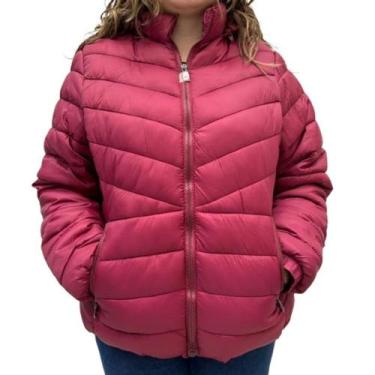 Imagem de Jaqueta feminina plus size city lady puffer nylon 628037, Vermelho esc