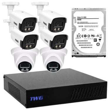 Imagem de Kit cftv 4 bullets 2 dome 2mp star plus dvr 8 canais hd sem cabeamento