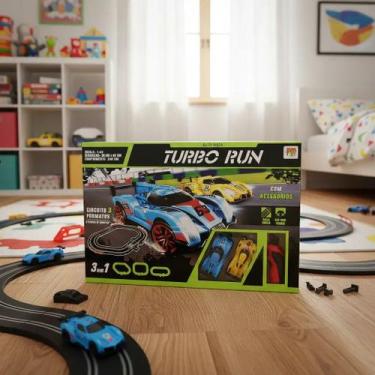 Imagem de Autorama Elétrico Super Turbo Run Carrinho Velocidade Emoção - DM