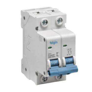 Imagem de Disjuntor Branco 2 Polos 50a Bipolar Bivolt Elgin - Proteção Contra Cu