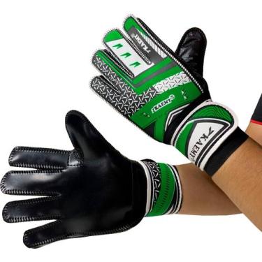 Imagem de Luva Goleiro Campo Treino Infantil Par Kaemy-K111, Verde, M