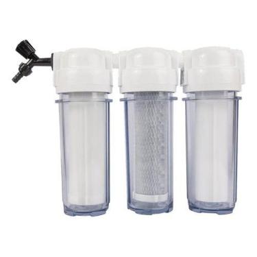 Imagem de Kit Para Filtrar Água Para Cerveja Tira Todo Cloro 0,5 Micra Branco 0 