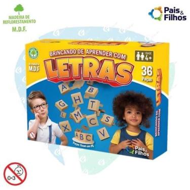 Imagem de Jogo Brincando com Letras Educativo 36 Pçs Pais &amp Filho  - Pais e F