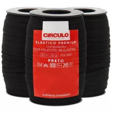 Imagem de Elástico Premium Círculo 3,5mm Cor 940 Preto - 50 Metros - no-brand