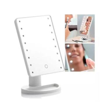 Imagem de Espelho De Mesa Maquiagem Com 16 Leds Rotação Touch Screen - Large Led