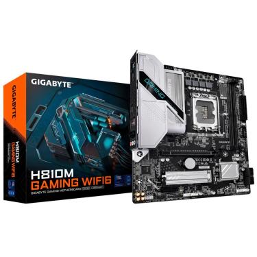 Imagem de Placa Mãe Gigabyte H810M Gaming Wi-Fi 6 com Suporte DDR5 e Pcie 4.0 Preto com RGB 22.5CM