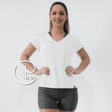 Imagem de Camiseta Poliamida Dry Fit Seca Fácil P M G GG PINA , P, Branco