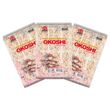 Imagem de Kit Flocos de Arroz Caramelizado Sem Glúten Okoshi - 3 pacotes de 200g