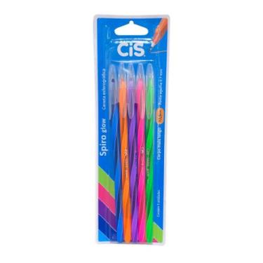Imagem de Caneta Esferográfica Cis Spiro Glow Kit C/5 Cores