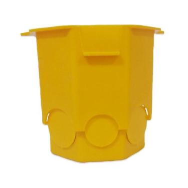 Imagem de Kit 30 Caixa Luz Plást Sextavada Dupla fundo Fixo Amarela - GERPLAST