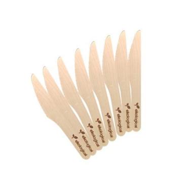 Imagem de Kit 100 Facas Biodegradáveis Ecologicas