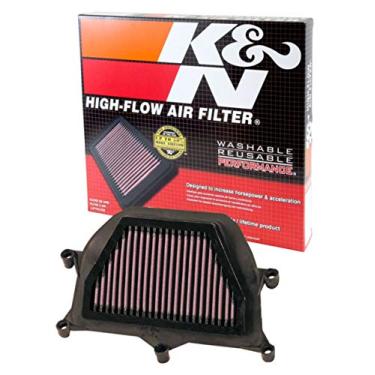 Imagem de K&N Filtro de ar do motor original de alto fluxo vitalício: aumente a potência e accerlação, lavável, premium, filtro de ar de substituição: compatível com Yamaha: YZF R6, YA-6006 2006