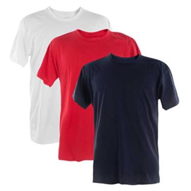 Imagem de Kit 3 Camisetas Poliester 30.1 (Branco, Marinho, Vermelho, GG)