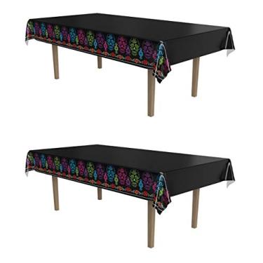 Imagem de Beistle, Toalha de mesa Dia dos Mortos 2 peças, 137 cm x 274 cm