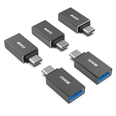 Imagem de BENFEI Adaptador USB C para USB 3.0, pacote com 5 adaptadores USB C para macho para fêmea - preto