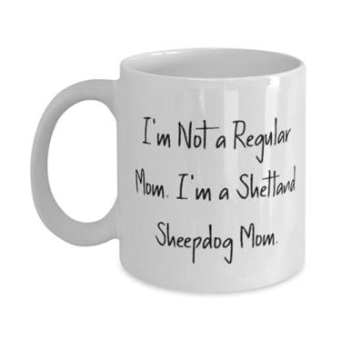 Imagem de Epic Shetland Sheepdog Gifts, I'm Not a Regular Mom I'm a Shetland Sheepdog Mom, Christmas 325 g Caneca para Shetland Sheepdog
