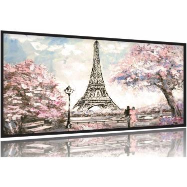 Imagem de Quadros Decorativos Torre Eiffel Paris Sala Quarto 130x60 Moldura Preta 2x2
