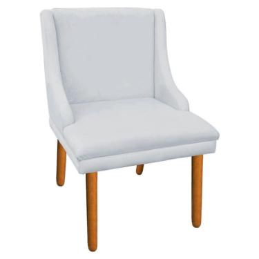 Imagem de Cadeira de Jantar Liz Suede Cinza Pé Palito Castanho D`Rossi