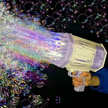 Imagem de Máquina De Bolhas, Máquina De Bolhas Lançador De Bolhas De Foguetes, Fabricante De Bolhas Rocket Para Festas De Atividades Ao Ar Livre Indoor Para Meninos E Meninas (69 Buracos)