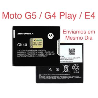 Imagem de Bateria  Moto G5 / G4 Play / E4 Xt1671  Xt1600 Gk40 nova  Envio Imediato vc