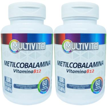 Imagem de 2x Vitamina B12 Metilcobalamina 414% 60 Cápsulas