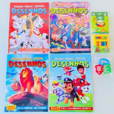 3 Revistas Princesas Disney Colorir Brincar + Lápis Massinha