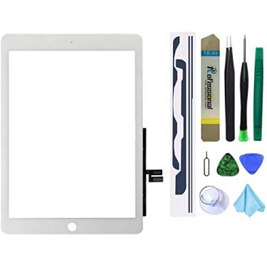 Imagem de Digitalizador de tela sensível ao toque branco para iPad 7ª geração – iPad 10,2" 2019 substituição de vidro frontal (sem botão Home, não inclui LCD) + adesivo pré-instalado + kit de reparo de ferramentas (A2197 e A2198 e A2200)