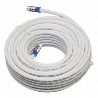 Imagem de Cabo Rg6 Branco 10M Metros Rg06 Coaxial Antena Tv Crimpado - Proeletro