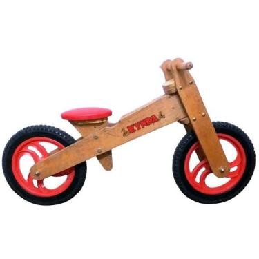 Imagem de Bicicleta De Equilíbrio Sem Pedal De Madeira - Vermelho - Kits E Gifts
